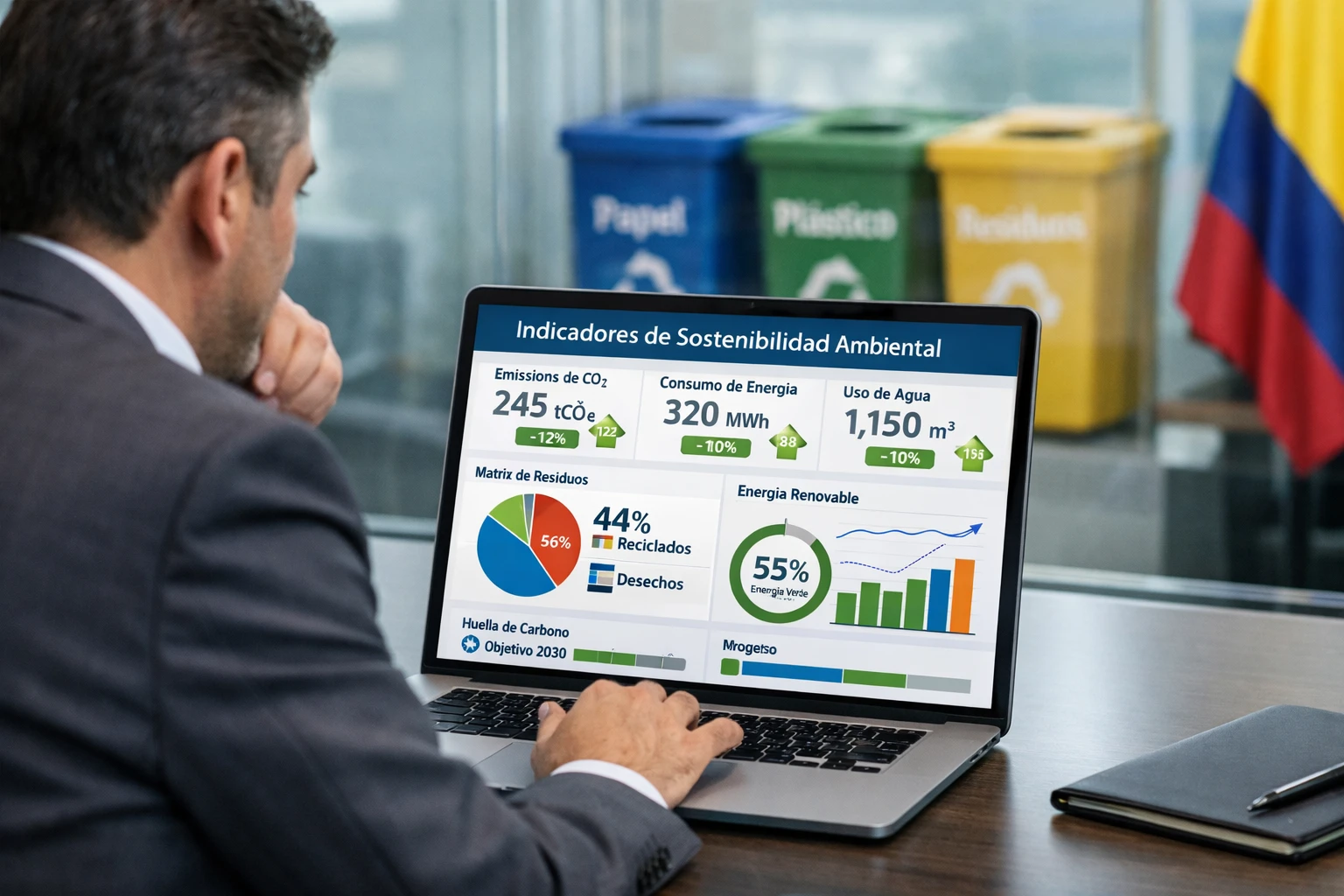 Proceso de cotización de ecopuntos industriales en Colombia con especificaciones técnicas