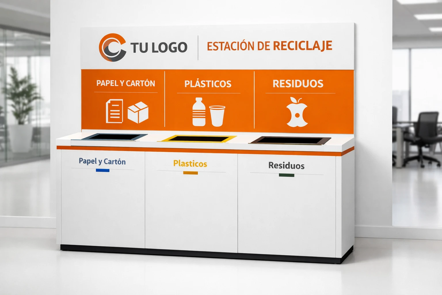 Ecopunto ECHO personalizado con señalización corporativa y logo de empresa colombiana