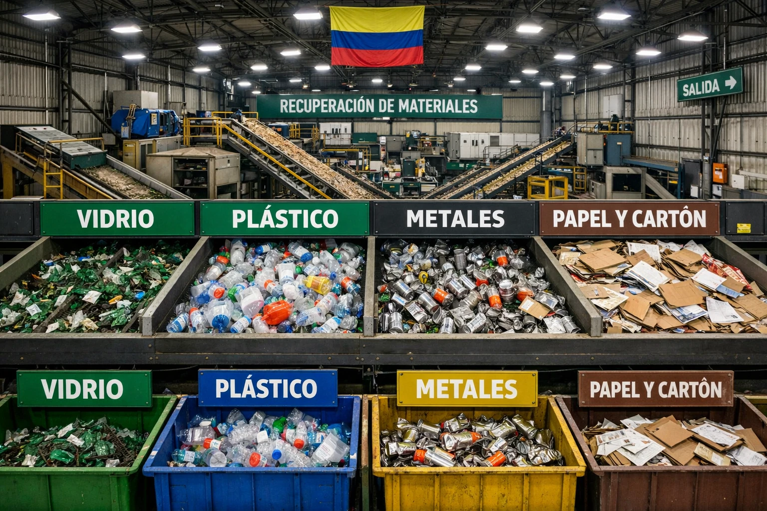 Cadena completa del reciclaje desde separación en origen hasta disposición final